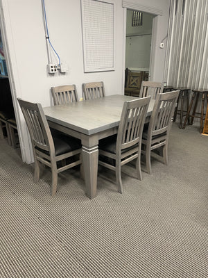TABLE ONLY: Rustic Pine R431P Harvest Table in Stone Grey - Add Chairs to order with Extra Savings!