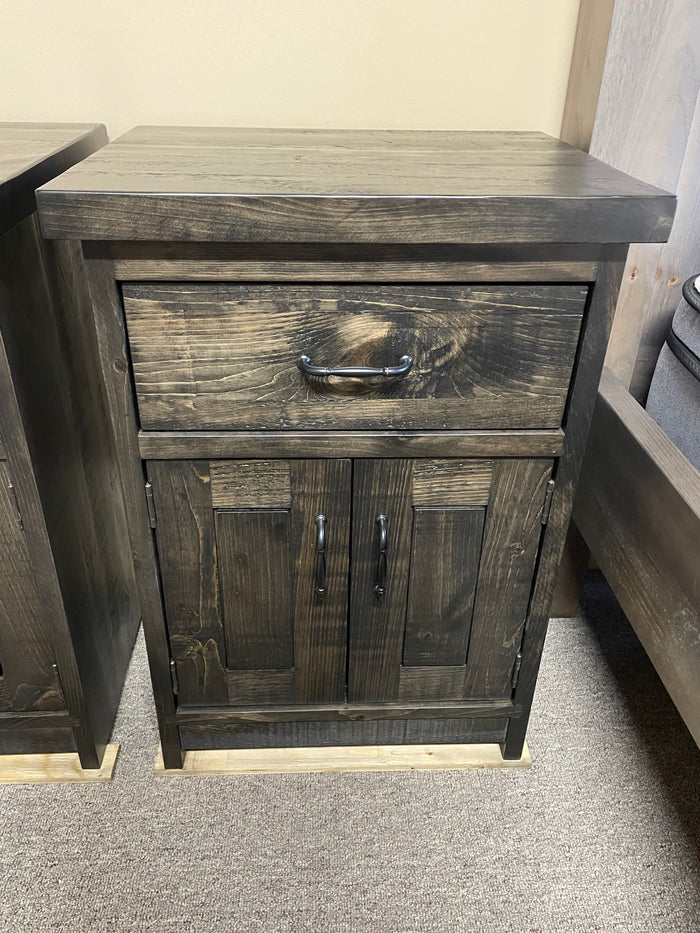 R162P Rustic Pine 1 Drawer & 2 Door Nightstand 2 Available in Ebony Finish S-441