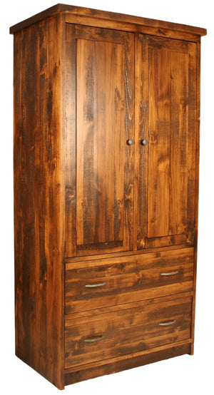 R228 2-Drawer, Rod, & 2 Shelves Wardrobe - Old Hippy Wood Products 2415-80 Ave, Edmonton, AB