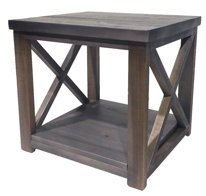 #R3060 - X end table with one shelf